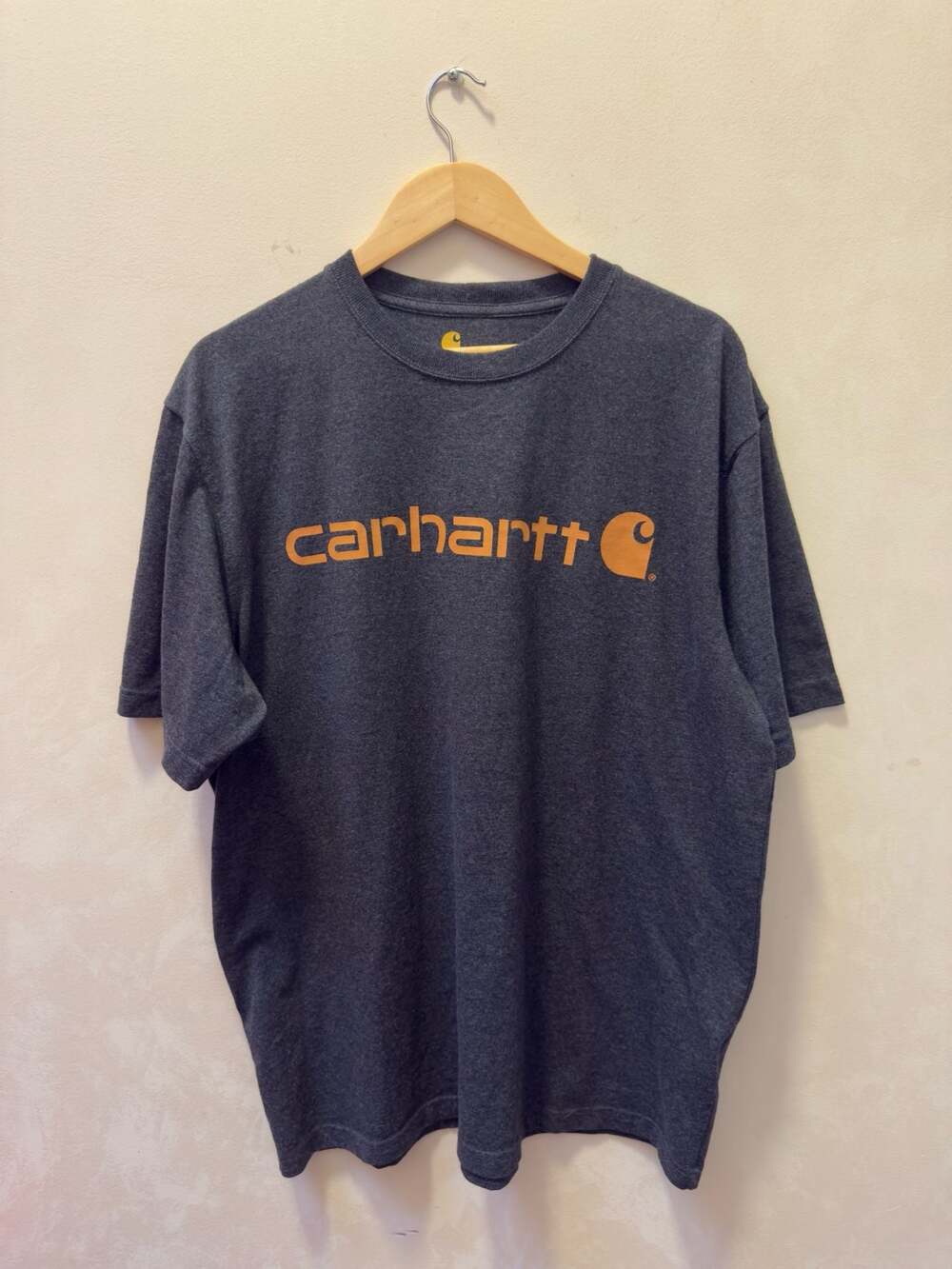 Carhartt Signature Logo Graphic Short Sleeve T-Shirt Gray Original Fit Large